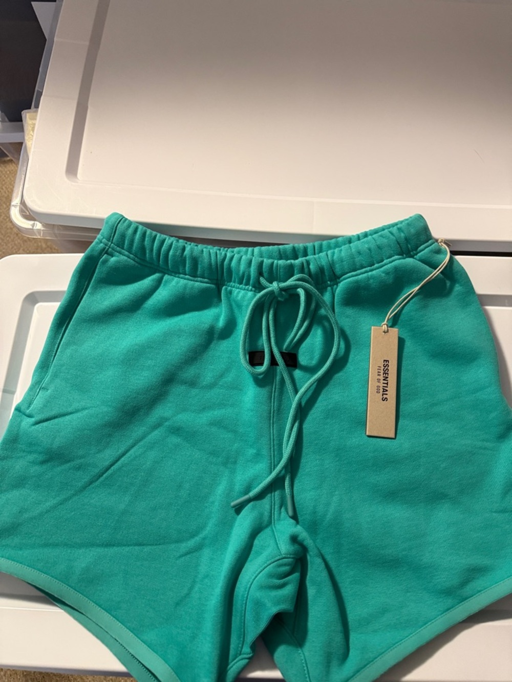 ESSENTIALS Women's Drawstring Athletic Shorts — Teal Green